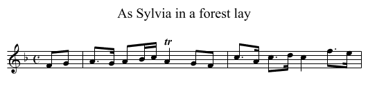 As Sylvia in a forest lay - staff notation