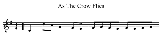 As The Crow Flies - staff notation