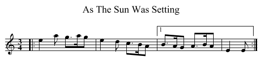 As The Sun Was Setting - staff notation