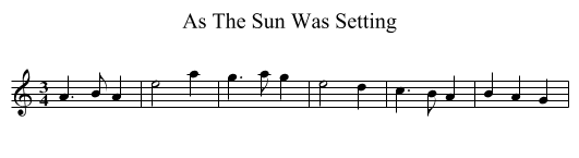 As The Sun Was Setting - staff notation
