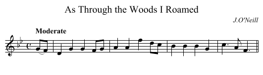 As Through the Woods I Roamed - staff notation