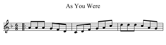 As You Were - staff notation