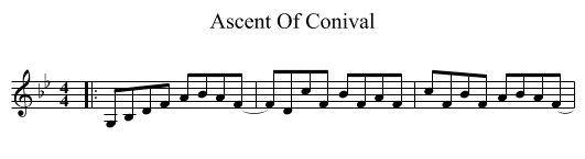 Ascent Of Conival - staff notation