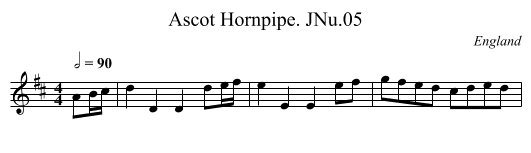 Ascot Hornpipe. JNu.05 - staff notation