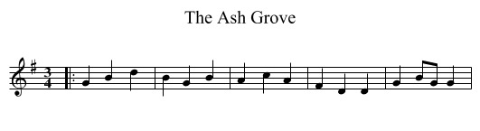 Ash Grove, The  - staff notation