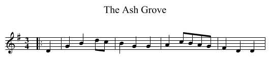 Ash Grove, The  - staff notation