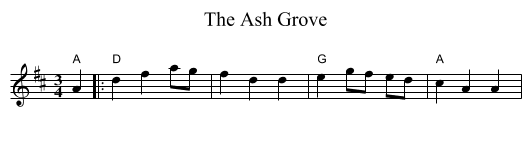 Ash Grove, The  - staff notation