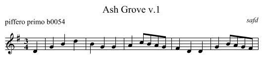 Ash Grove v.1 - staff notation
