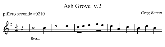 Ash Grove  v.2 - staff notation