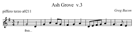 Ash Grove  v.3 - staff notation