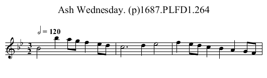 Ash Wednesday. (p)1687.PLFD1.264 - staff notation