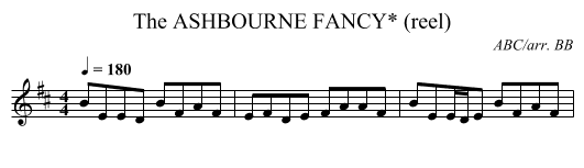 ASHBOURNE FANCY* (reel), The - staff notation
