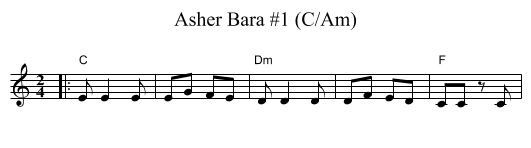 Asher Bara #1 (C/Am) - staff notation