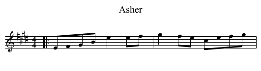 Asher - staff notation