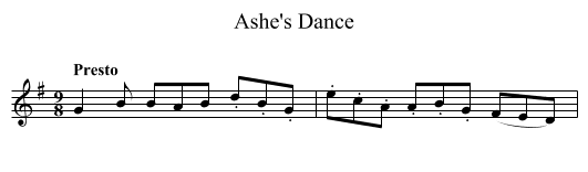 Ashe's Dance - staff notation