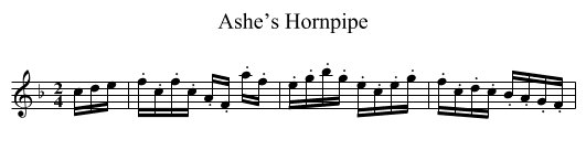 Ashe’s Hornpipe - staff notation