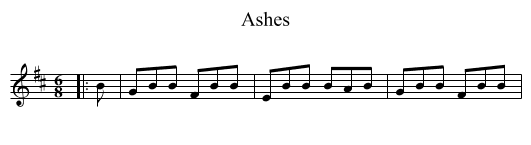 Ashes - staff notation