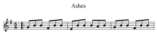 Ashes - staff notation