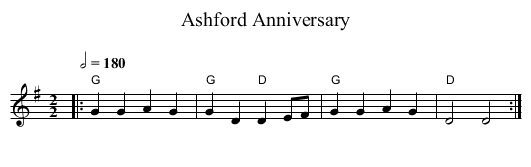 Ashford Anniversary - staff notation