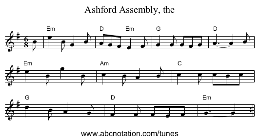 Ashford Assembly, the - staff notation