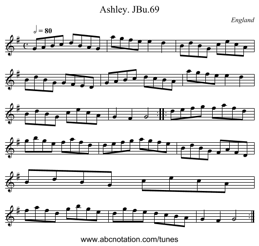 Ashley. JBu.69 - staff notation