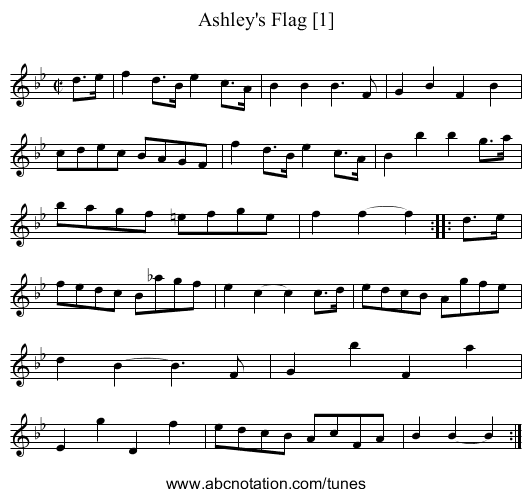 Ashley's Flag [1] - staff notation