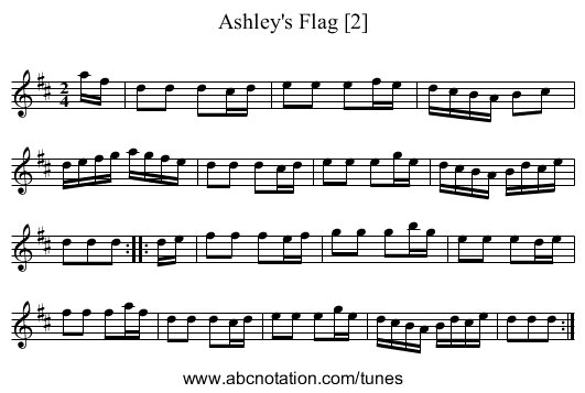 Ashley's Flag [2] - staff notation