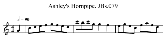 Ashley's Hornpipe. JBs.079 - staff notation