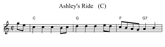 Ashley's Ride   (C) - staff notation