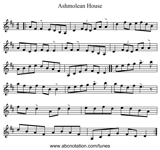 Ashmolean House - staff notation