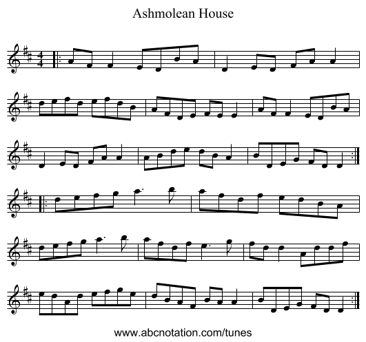 Ashmolean House - staff notation