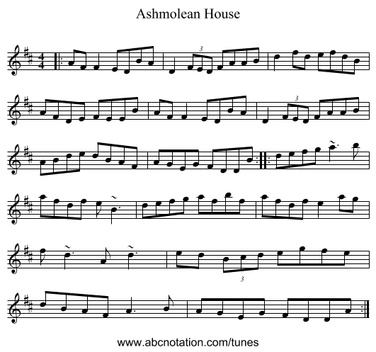 Ashmolean House - staff notation