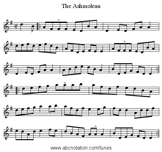 Ashmolean, The - staff notation