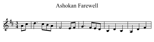 Ashokan Farewell - staff notation