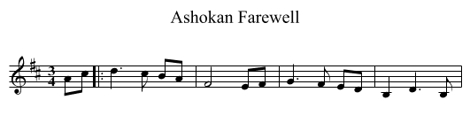 Ashokan Farewell - staff notation