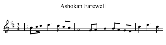 Ashokan Farewell - staff notation