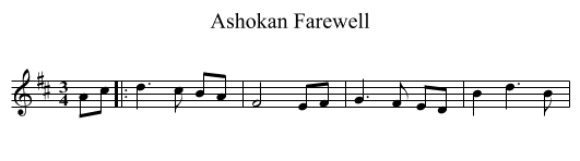 Ashokan Farewell - staff notation