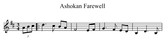 Ashokan Farewell - staff notation
