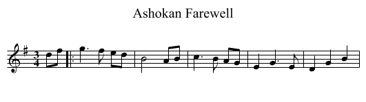 Ashokan Farewell - staff notation