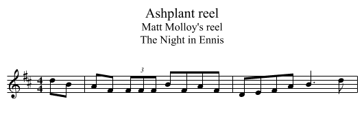 Ashplant reel - staff notation