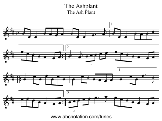 Ashplant, The - staff notation