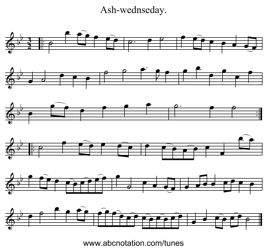 Ash-wednseday. - staff notation