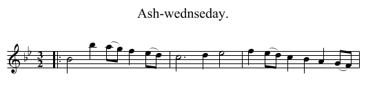 Ash-wednseday. - staff notation