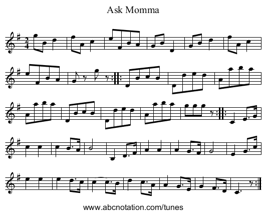 Ask Momma - staff notation