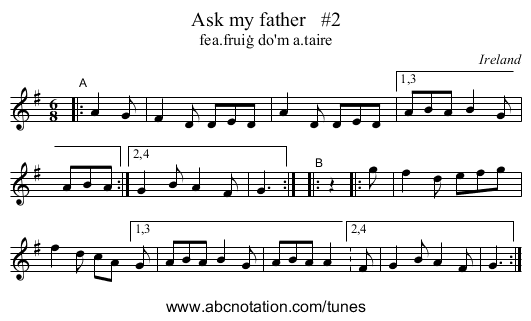 Ask my father #2 - staff notation