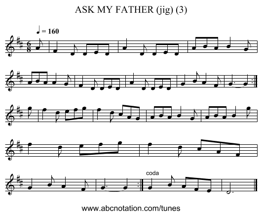 ASK MY FATHER (jig) (3) - staff notation