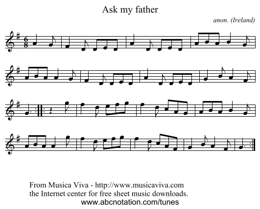 Ask my father - staff notation