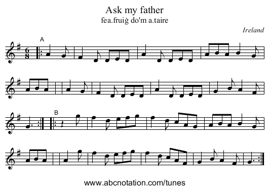 Ask my father - staff notation