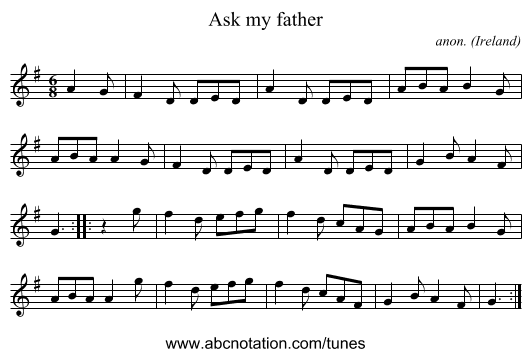 Ask my father - staff notation