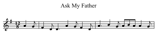 Ask My Father - staff notation